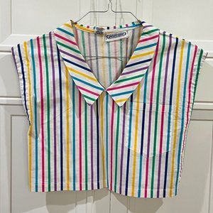 Vintage Rainbow-Striped Cropped Top